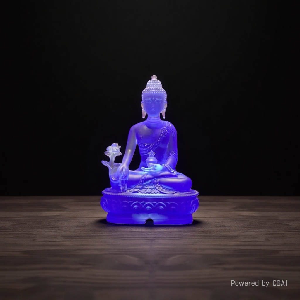 药师佛 琉璃光佛 贴金藏传神像南无药王菩萨水琉璃工艺品摆件批发