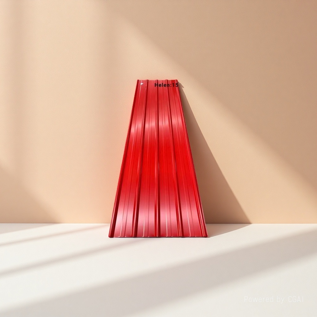 Red corrugated metal PVC wall panels are waterproof and moisture-proof interior decoration boards