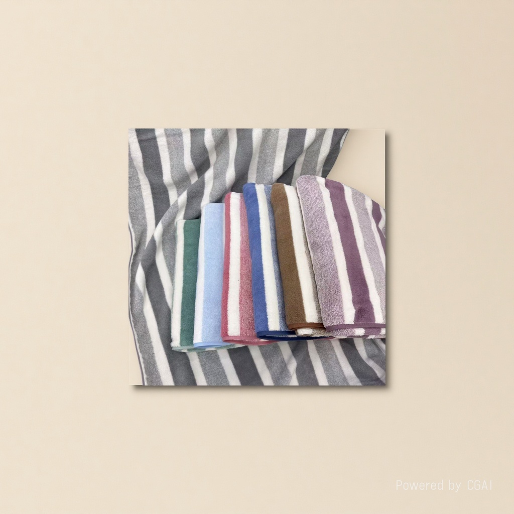 The large-striped sports quick-drying bath towel is soft and highly absorbent Item Picture