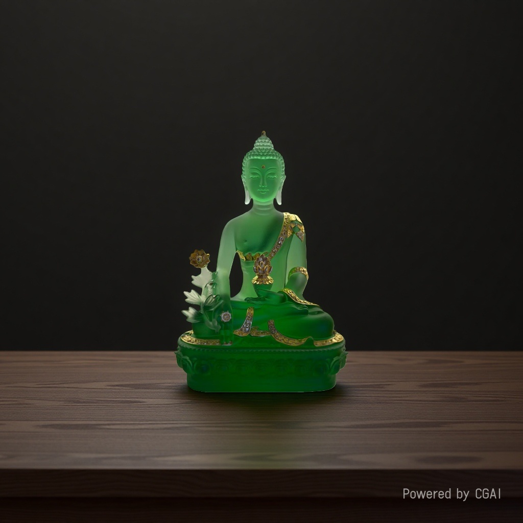 Medicine Buddha Water Crystal Great Doctor King Buddha Statue, Tibetan deity, home and temple worship ornaments wholesale, Esoteric Medicine Buddha Specification image