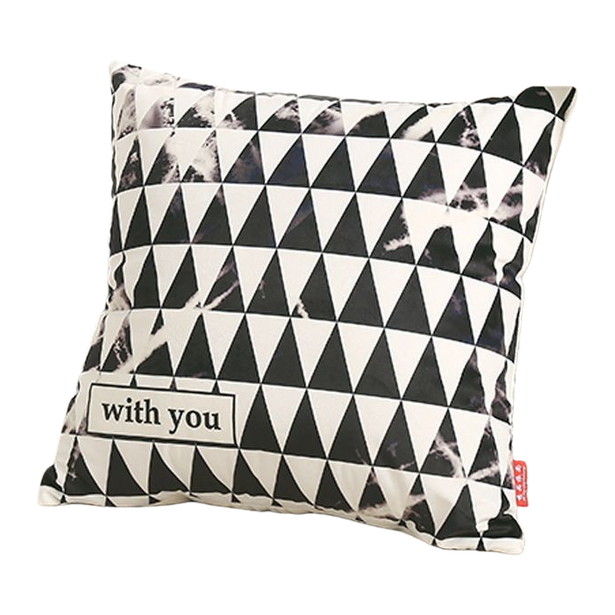 Black and white geometric pattern throw pillow cushion, dual-purpose throw pillow and quilt, solid color cartoon irregular shape customization Item Picture