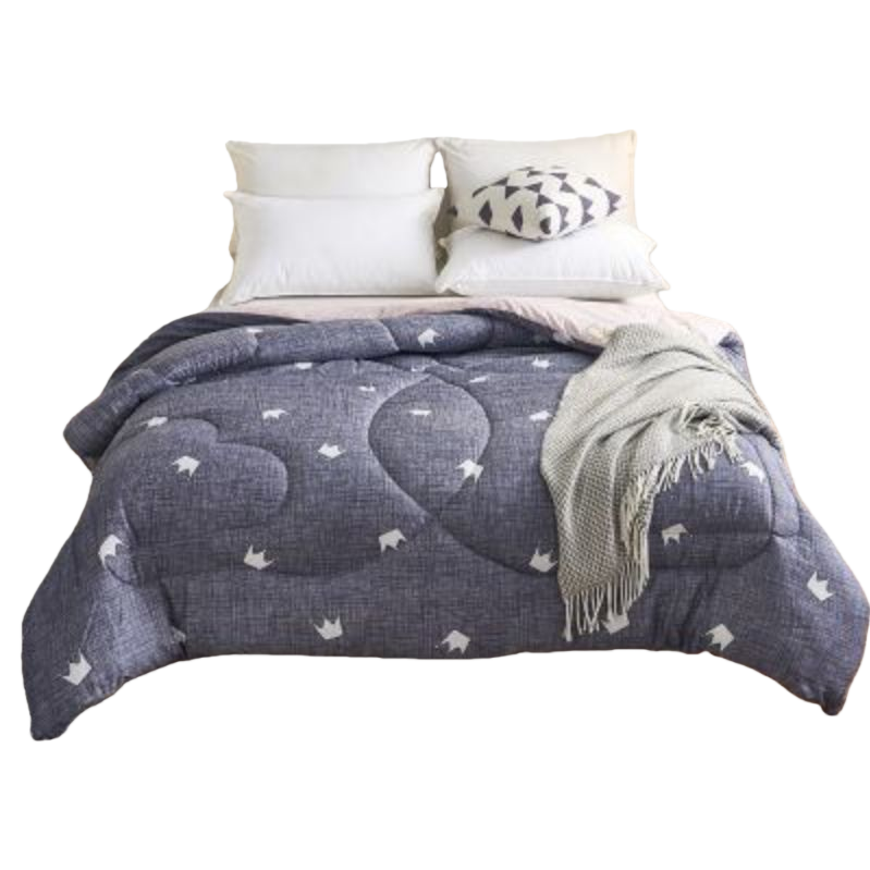 Solid wood bed frame with bed board support and stable bedding set Item Picture