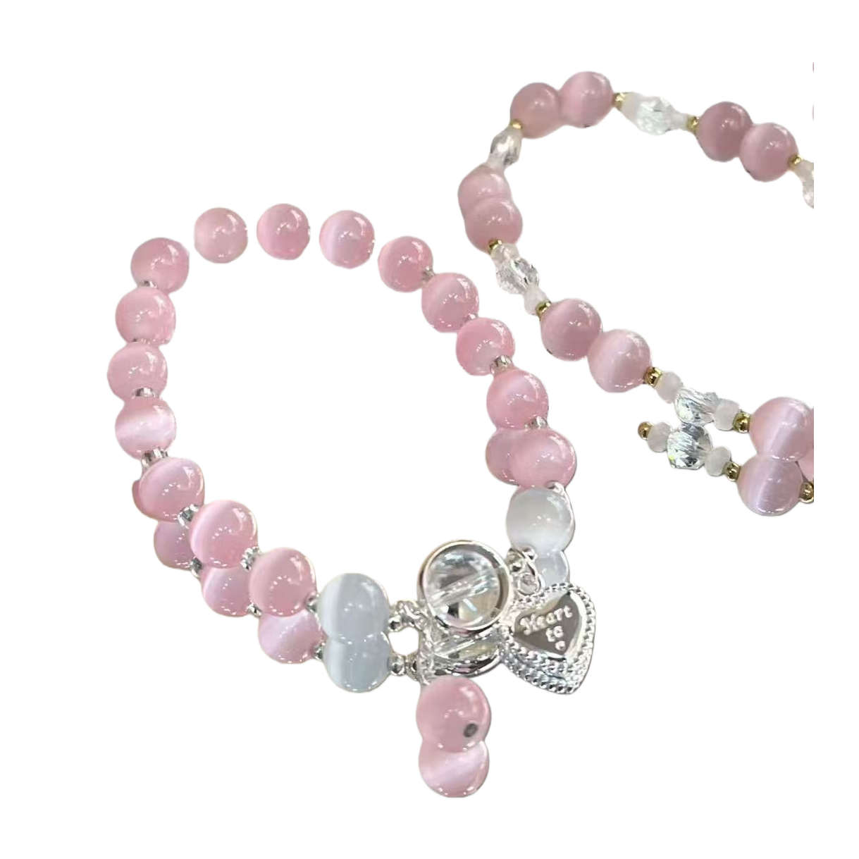 Pink crystal traditional Chinese medicine bracelet, handcrafted cultural play bracelet Item Picture
