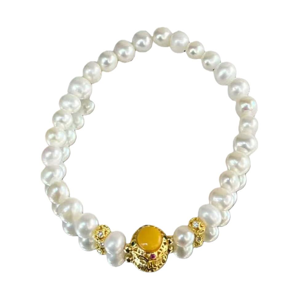 Korean Hwaji Jewelry Baroque natural pearl bracelet bulk pearl grains Item Picture