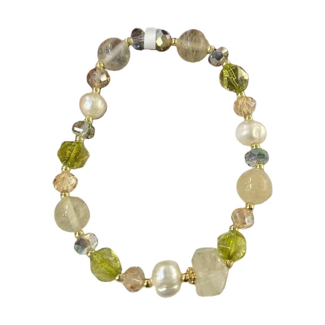 Crystal bracelet and string, a versatile accessory for women. Natural crystal beads, a fashionable layering style Item Picture