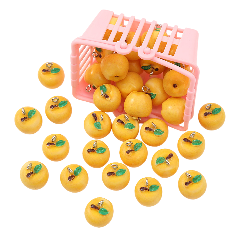Simulated fruit and vegetable food, fruit-shaped beads, plastic baskets, food and toy accessories, three-dimensional resin parts Item Picture
