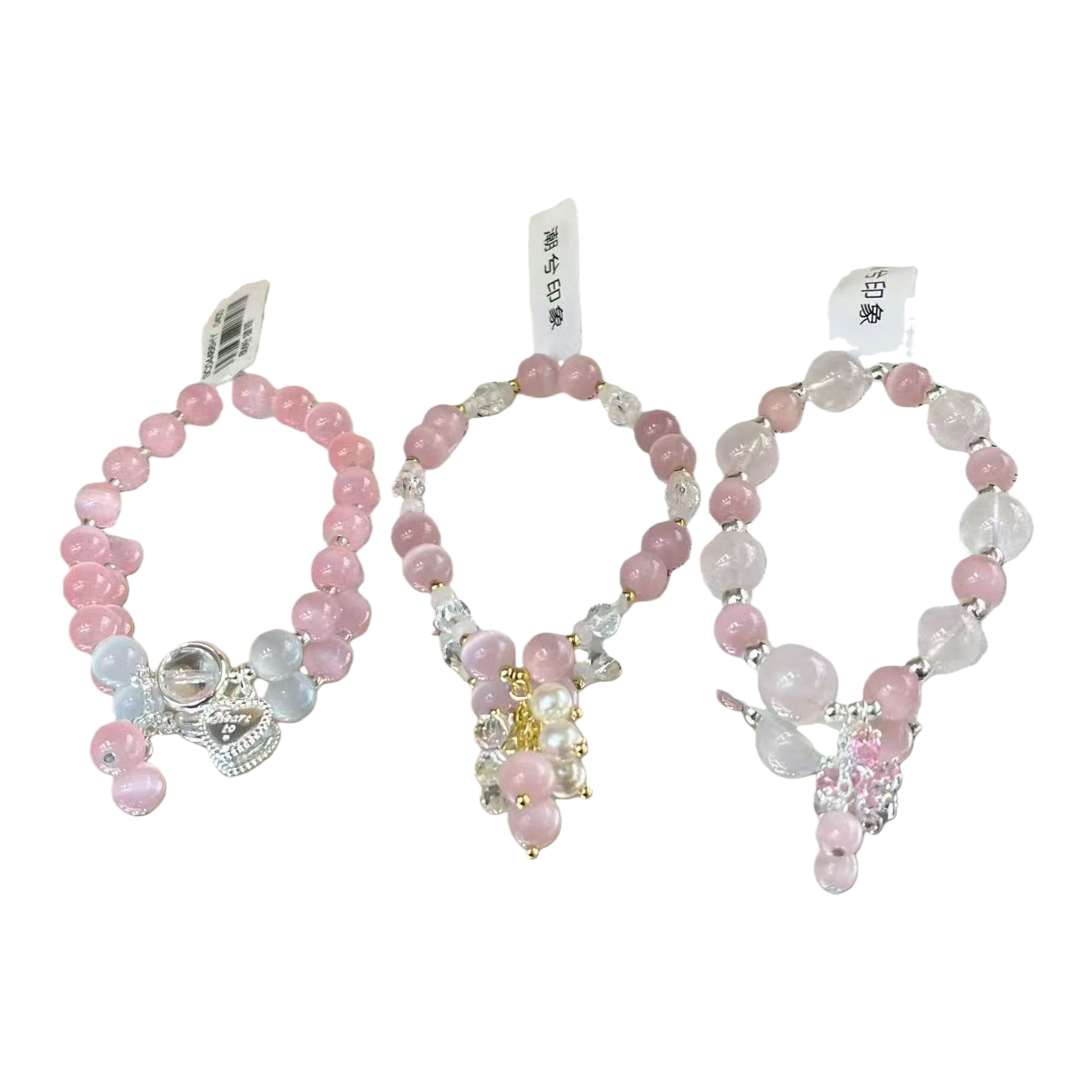 A new style of pink crystal bead bracelet, a fashionable crystal bracelet Item Picture