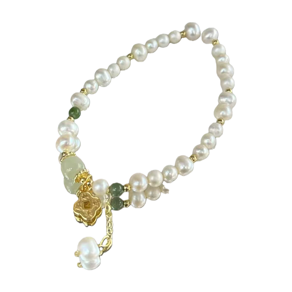 Korean Hwaji Jewelry Baroque pearl bracelet, natural freshwater pearl grains can be stacked and worn Item Picture