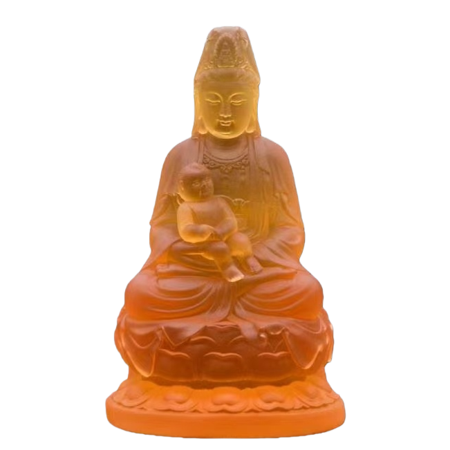 Ancient-style glazed Buddha statue ornaments for the Bodhisattva Guanyin to be offered in home Buddhist halls and temples Item Picture