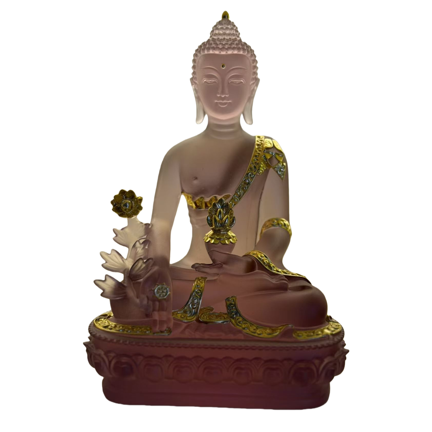 Wholesale of ancient glazed Buddha statues, Vajrayana Medicine Buddha light glazed temple and courtyard home offerings, resin ornaments and deities Item Picture