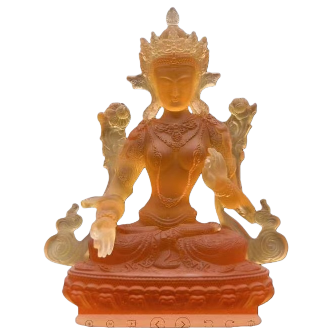 Ancient-style glass mother, Tibetan Bodhisattva Avalokitesvara Bodhisattva Salvation Buddha Mother, resin glass small Buddha statue close to the craftsmanship of the Buddha Item Picture