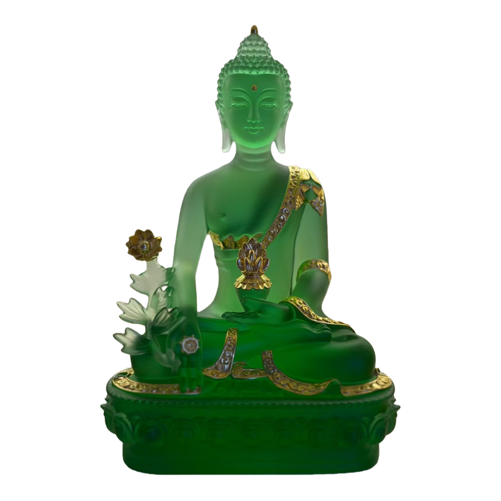 Medicine Buddha Water Crystal Great Doctor King Buddha Statue, Tibetan deity, home and temple worship ornaments wholesale, Esoteric Medicine Buddha Item Picture