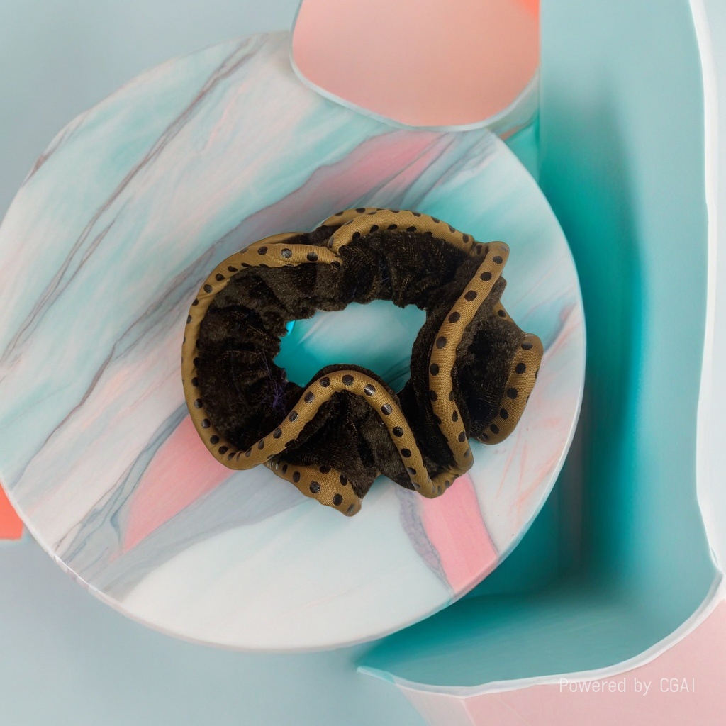 棕色波点大肠发圈发饰发绳饰品