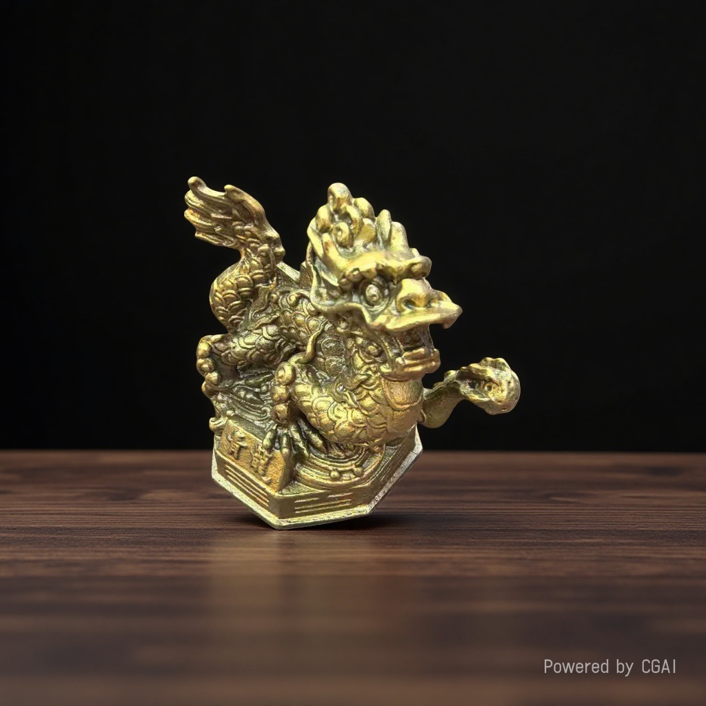 Latón cuatro dioses bestias pingüino dragón verde tigre blanco suzaku basalto cobre cuatro dioses objetos de bronce artesanía pingüino venta al por mayor Item Picture