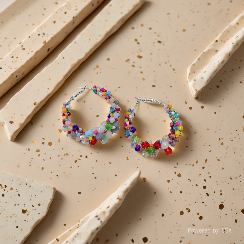 Obi Yabi S925 sterling silver colored bead jade earrings details Picture