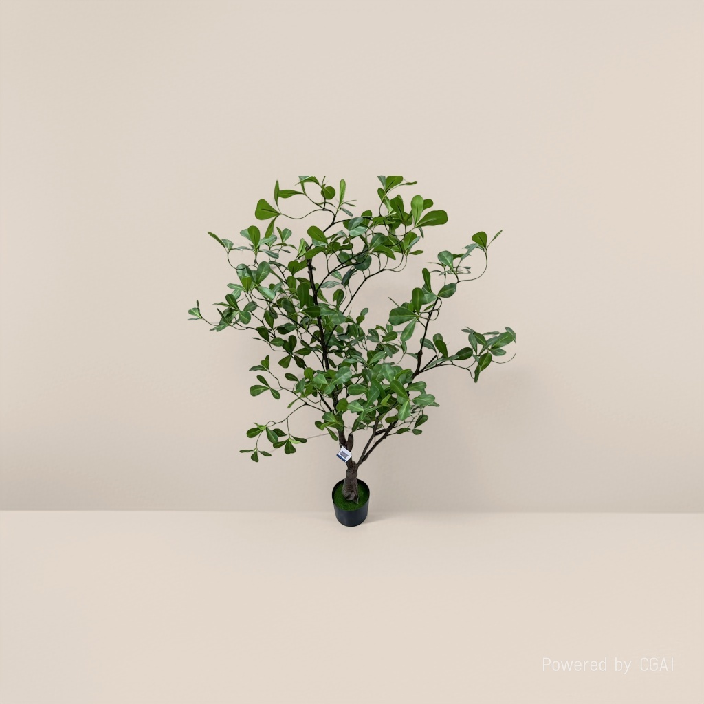 The courtyard decoration features artificial potted plants, and the entrance hall is decorated with artificial green plants and small potted plants details Picture