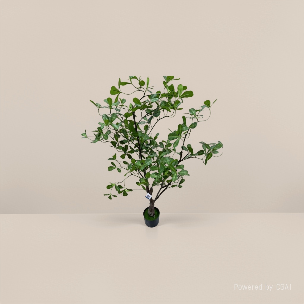 The courtyard decoration features artificial potted plants, and the entrance hall is decorated with artificial green plants and small potted plants Specification image