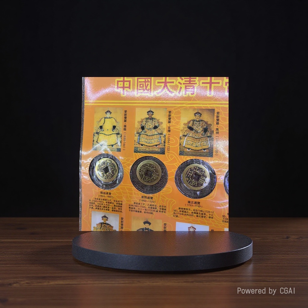 2.5 Copper coin hardcover Ten Emperors Sheet Antique Copper Coin color set, Qing Dynasty Ten Emperors Coin wholesale copper coin, ancient coin collection pure copper Specification image