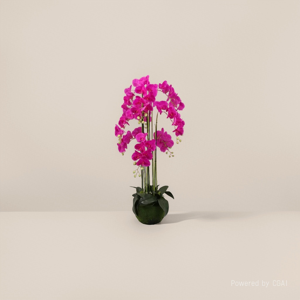 Orchidaceae plant, purple orchid, potted plant, artificial green plant, home decoration, artificial plant, small potted plant Specification image