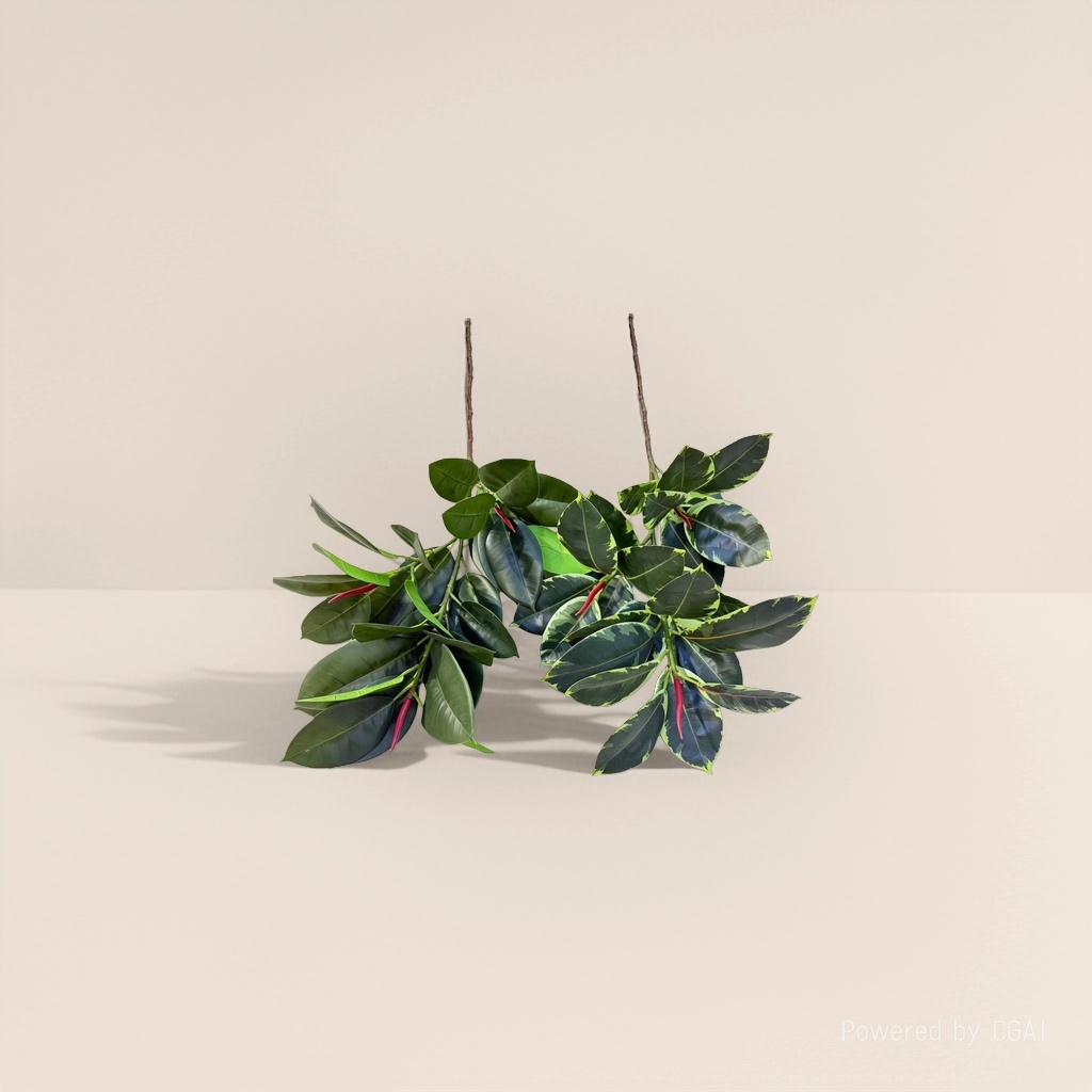 Eucalyptus mistletoe, a green plant with artificial branches and leaves, has large flower stems and leaves Specification image
