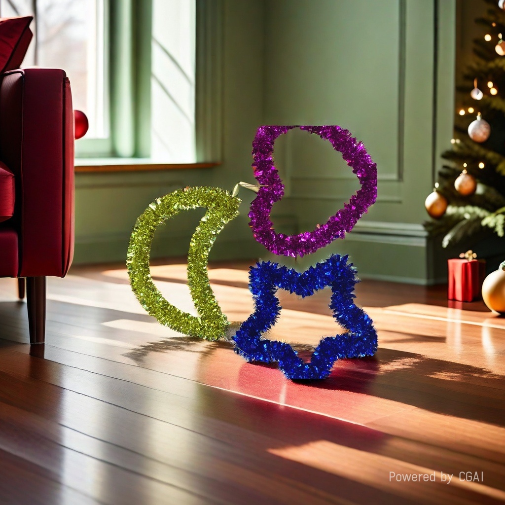 Star and moon-shaped wreaths, Christmas decorations, bestsellers, Christmas colorful strips, festive and exquisite Christmas