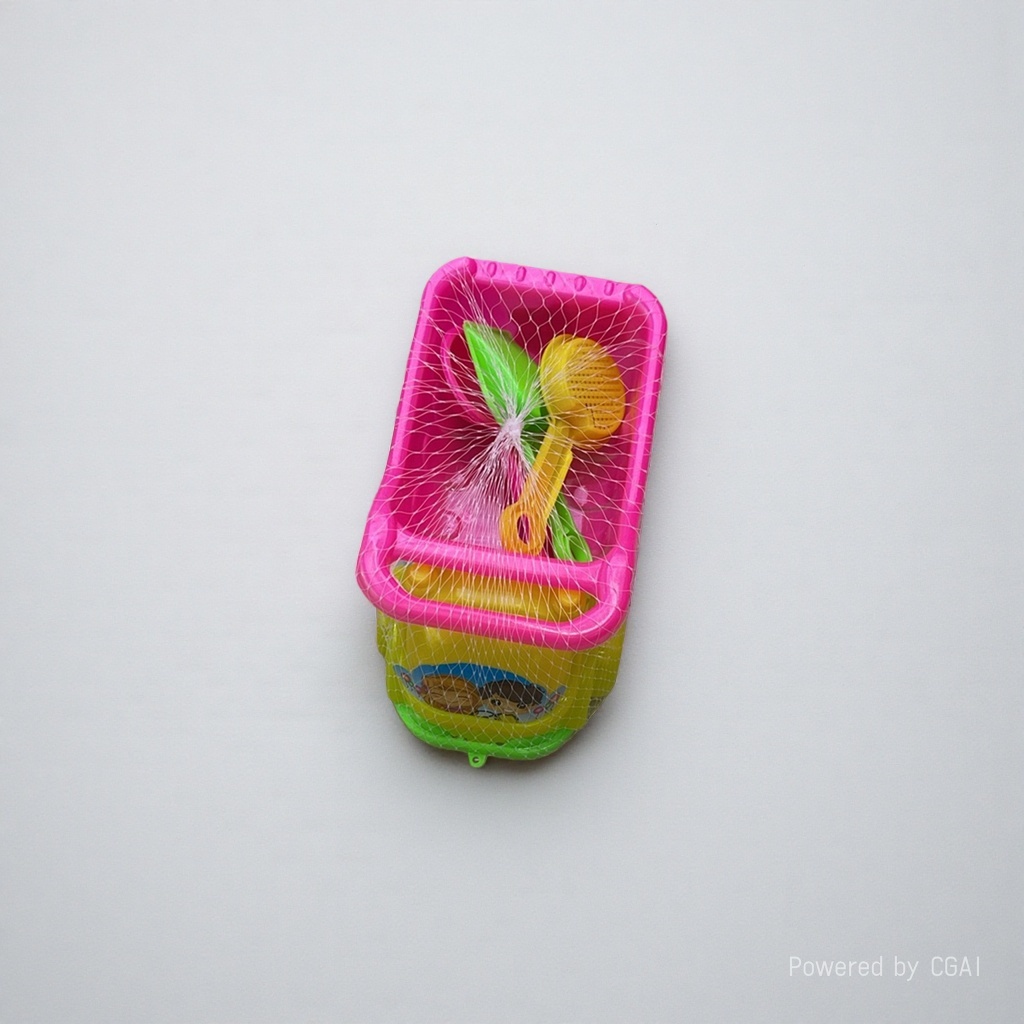 Children's beach toy set: sandbag, hula hoop, throwing ring, plastic bucket, PU sandbag ball, 14cm hollow details Picture
