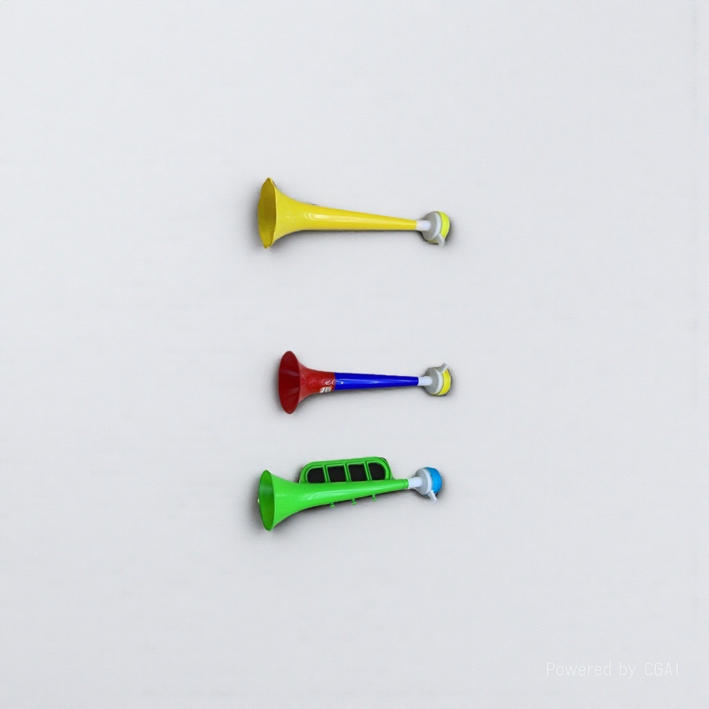 Colorful plastic fan cheer horns and football support horns are available in multiple colors Specification image