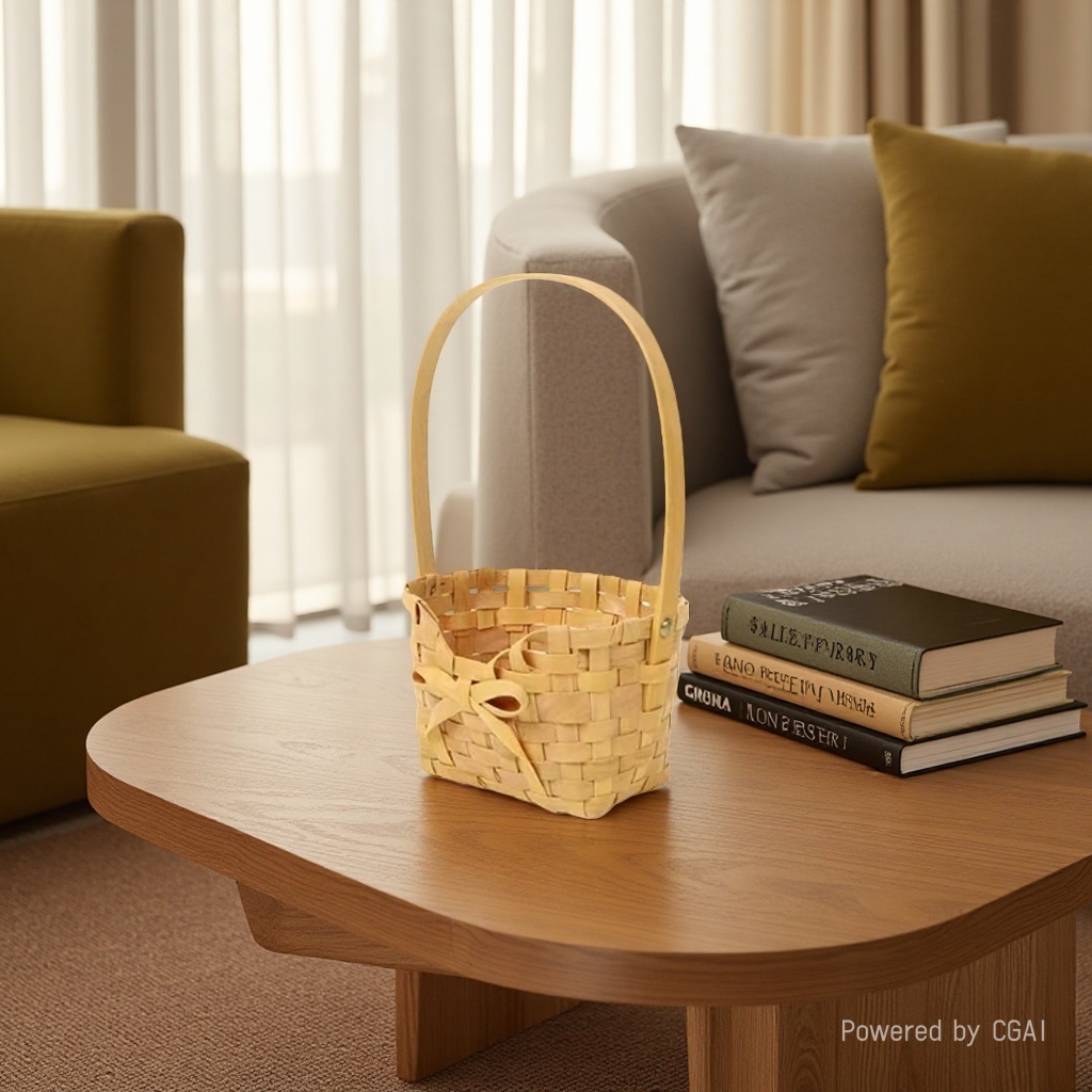 Woven rattan hand-held basket for storage, jasmine scented hair band storage woven basket details Picture