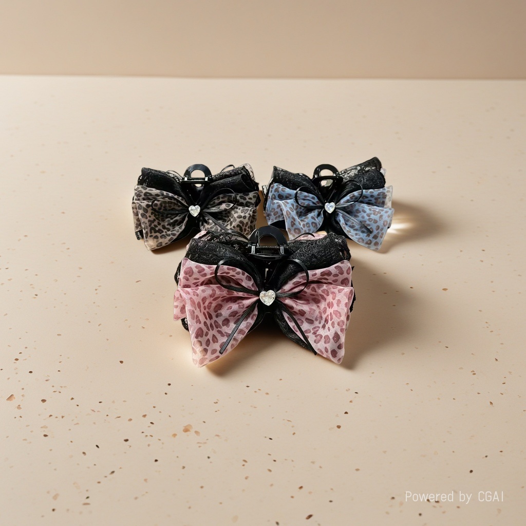 Leopard print bow banana clip hairpin grab clip accessory women's hairpin Specification image