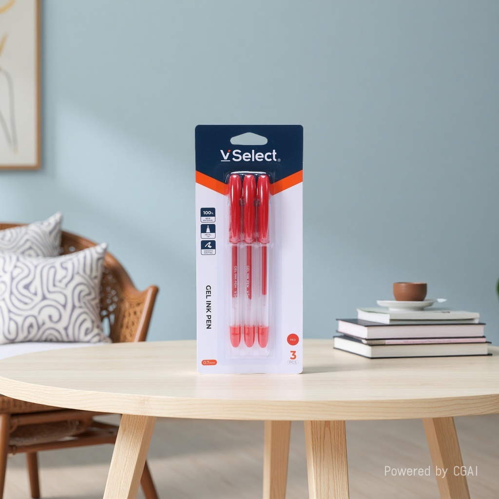 Red 0.7mm gel pens, 3 per card, for export only. Minimum order quantity: one box Application Scenario
