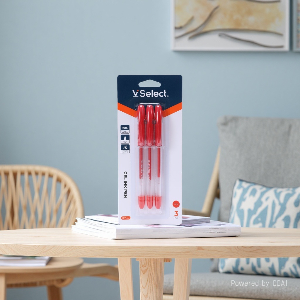 Red 0.7mm gel pens, 3 per card, for export only. Minimum order quantity: one box Specification image
