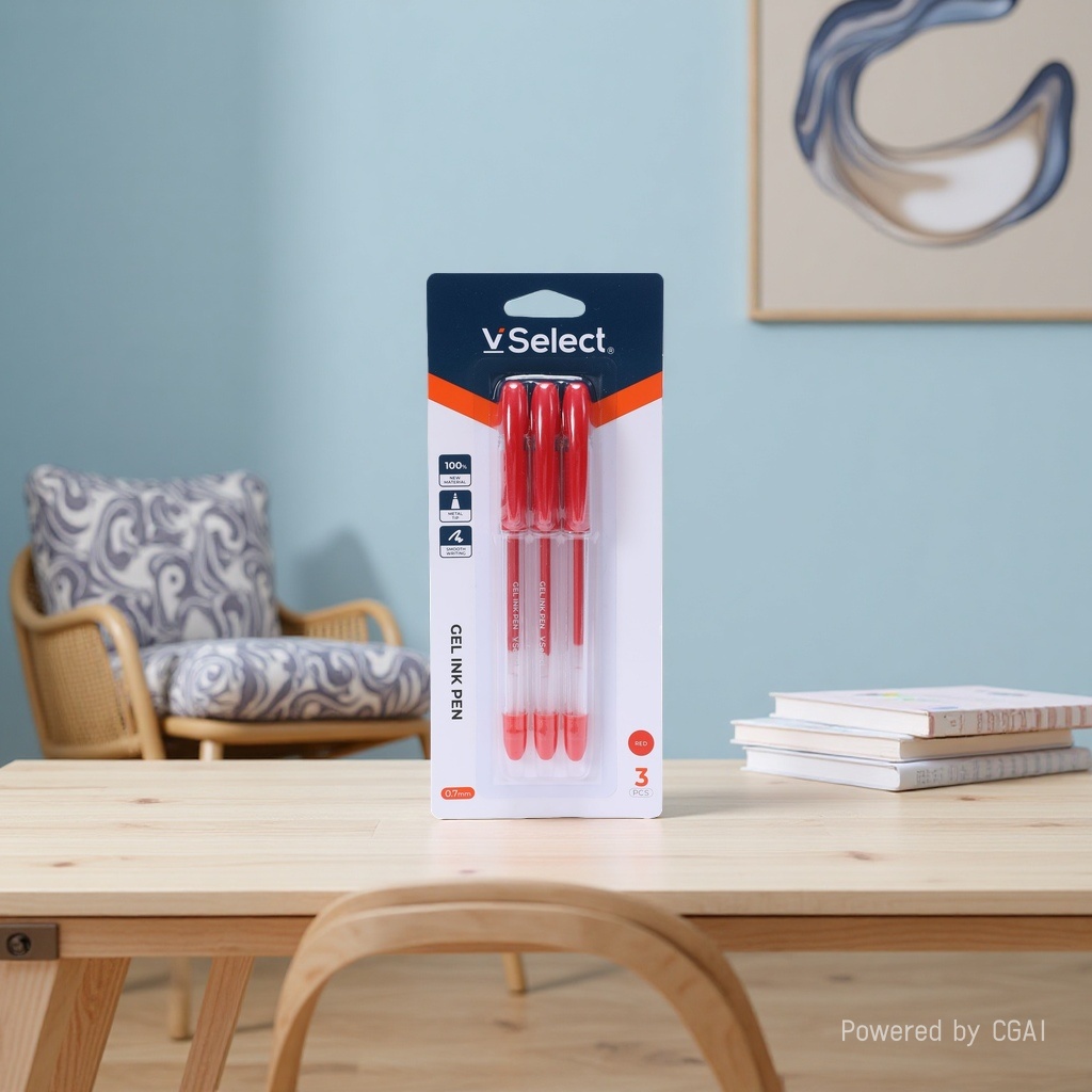 Red 0.7mm gel pens, 3 per card, for export only. Minimum order quantity: one box details Picture