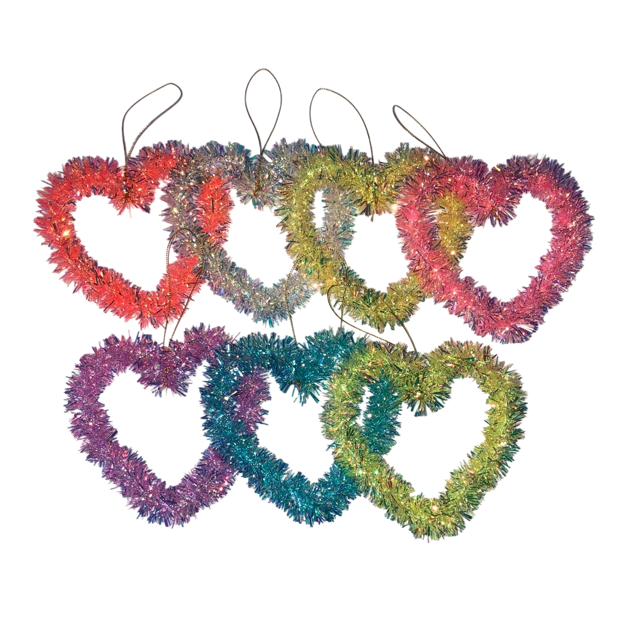 Heart-shaped colorful flower wreath Christmas decoration bestseller. Christmas colorful strips are festive and exquisite Item Picture