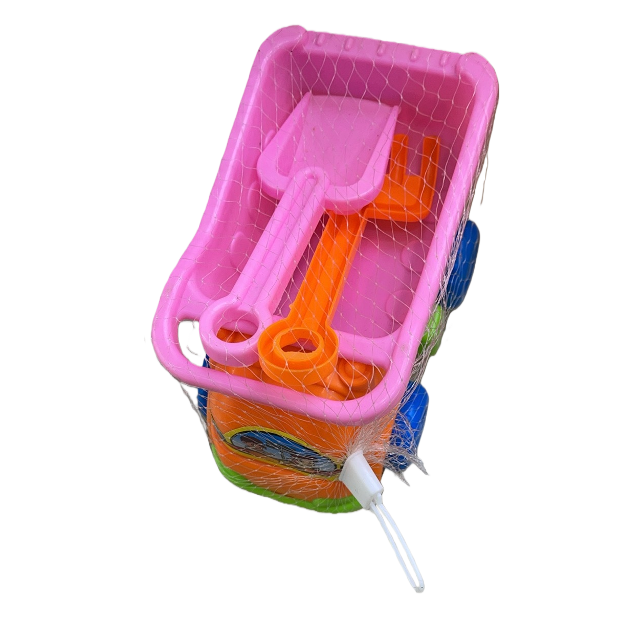 The beach bucket set includes PU sandbag balls and a 14cm hollow ring toy Item Picture