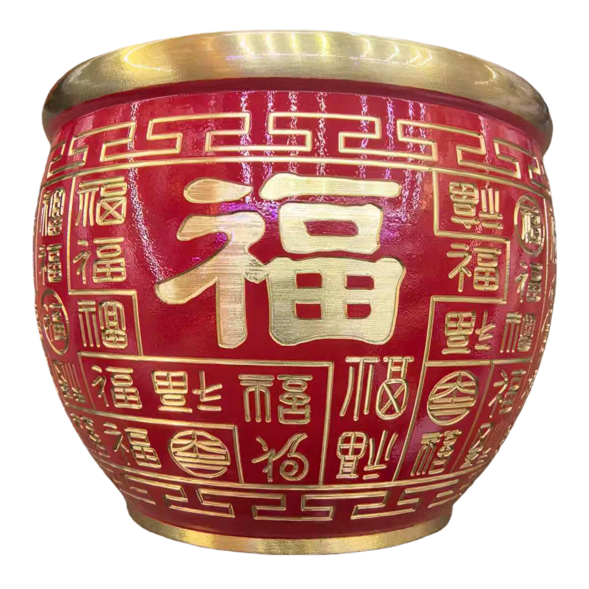 9,5 cm latón baifumi cilindro rojo festivo junbao hogar sala de estar piezas de decoración apertura de la inauguración de la casa hacer dinero regalo Item Picture