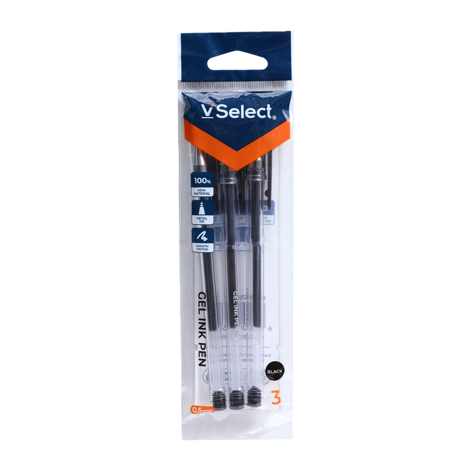 Black 0.5mm gel pens, 3 pieces per bag, exclusively for export. Minimum order quantity: one box Item Picture