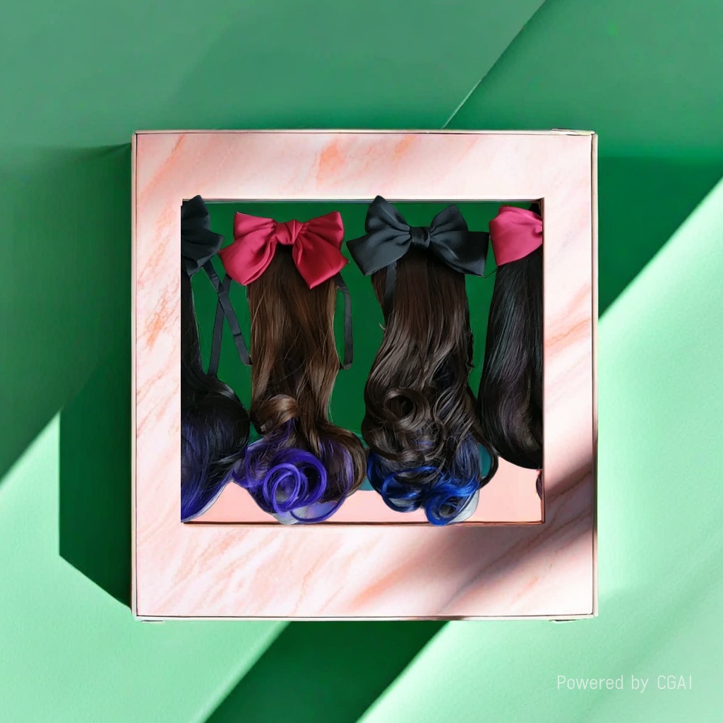 European and American style mid-length straight hair wig role-playing handicraft wig toy 180g details Picture