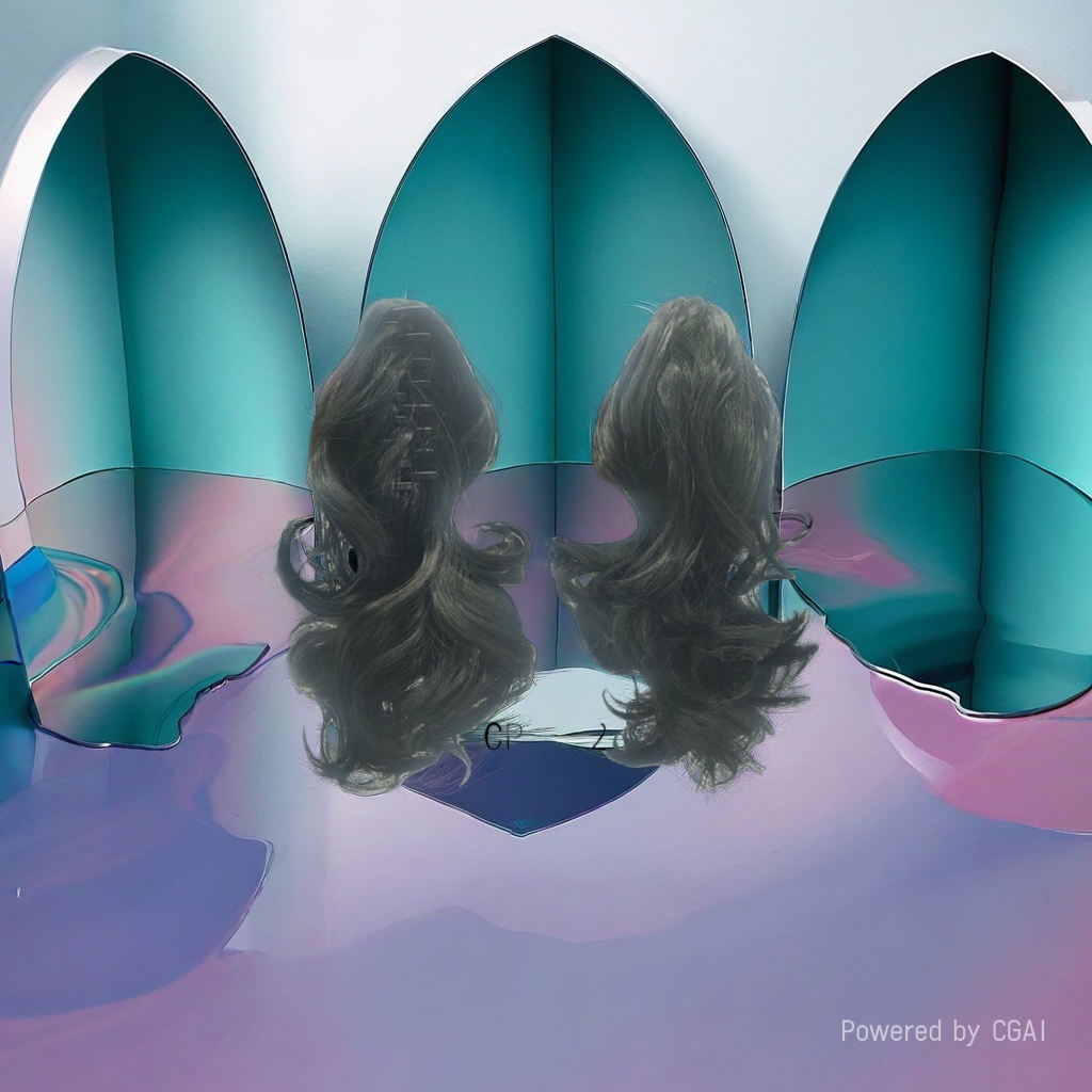 Black curly hair wig pieces, mid-length wig for women, European and American style Christmas wig toys, cross-border straight hair details Picture