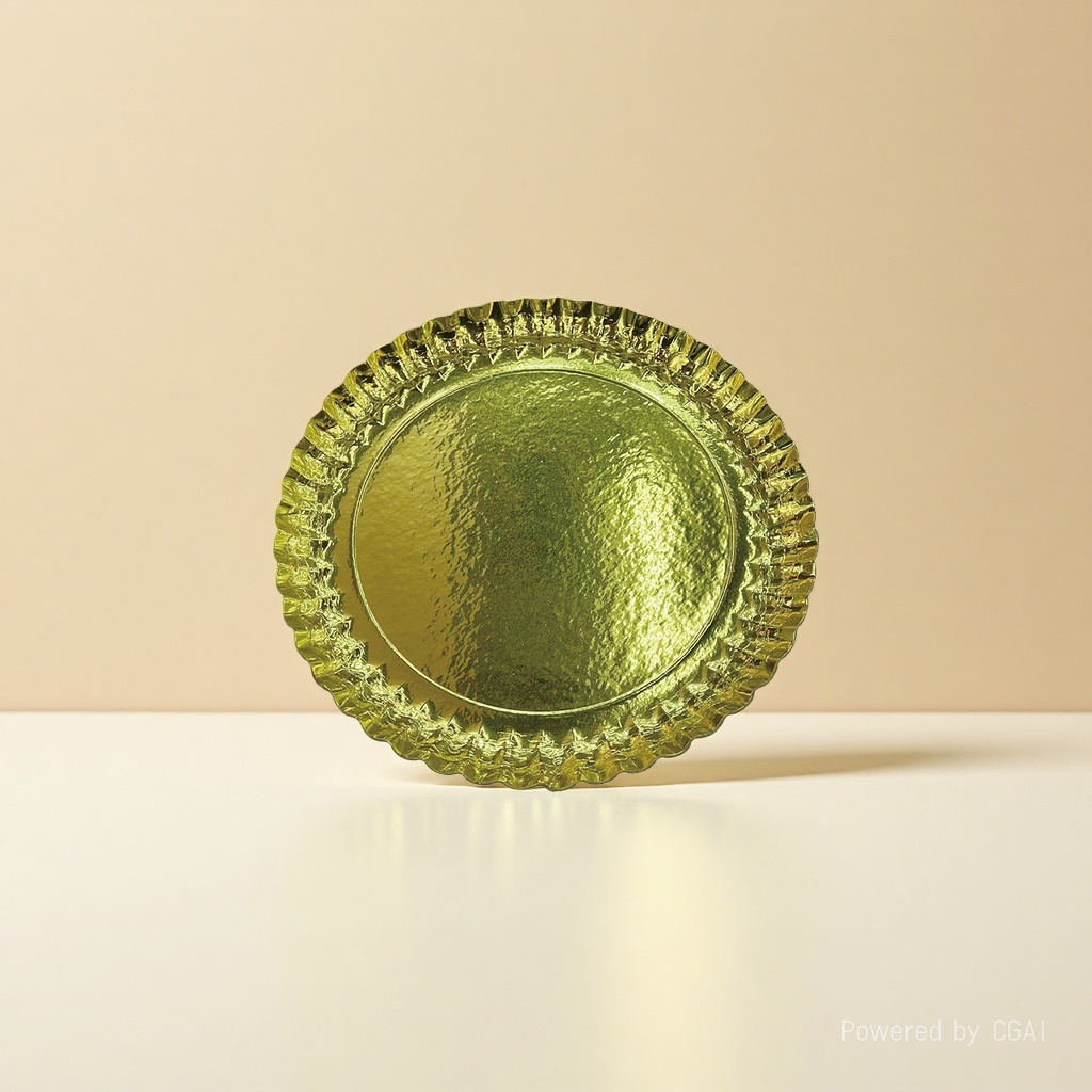金色加厚蛋糕托盘 糕点纸盘 糖果托 露营派对 烧烤圆形一次性纸盘25cm