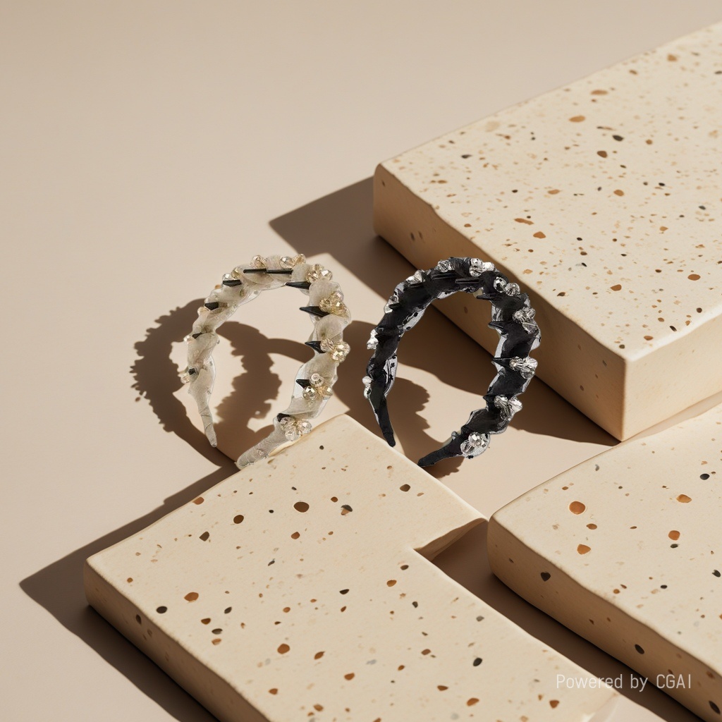 The two-color elegant pearl headband is a Hanfu headwear with a toothed design and delicate craftsmanship, creating an atmosphere