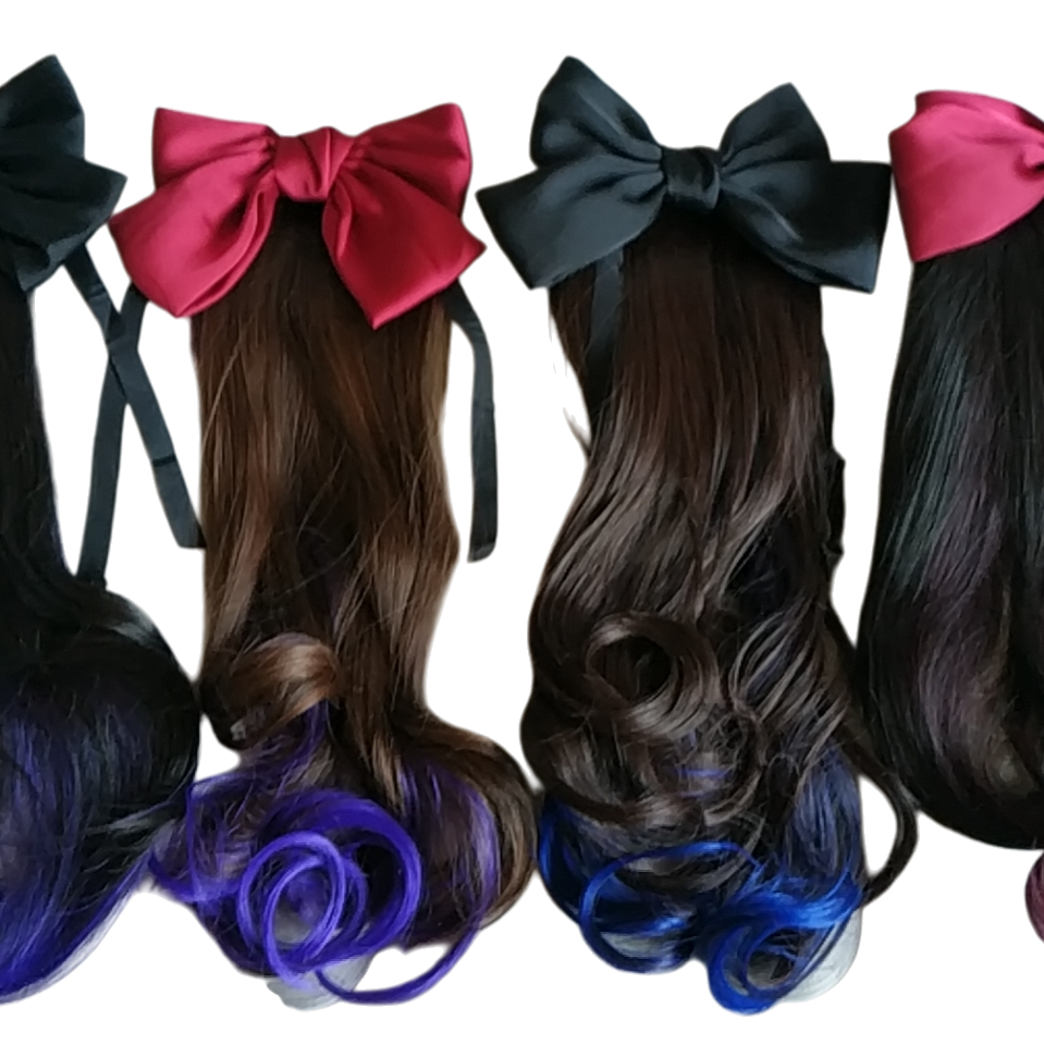 European and American style mid-length straight hair wig role-playing handicraft wig toy 180g Item Picture