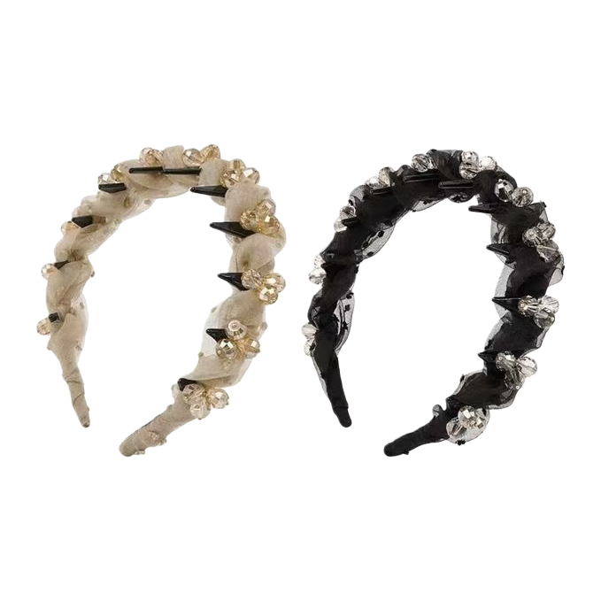 The two-color elegant pearl headband is a Hanfu headwear with a toothed design and delicate craftsmanship, creating an atmosphere Item Picture