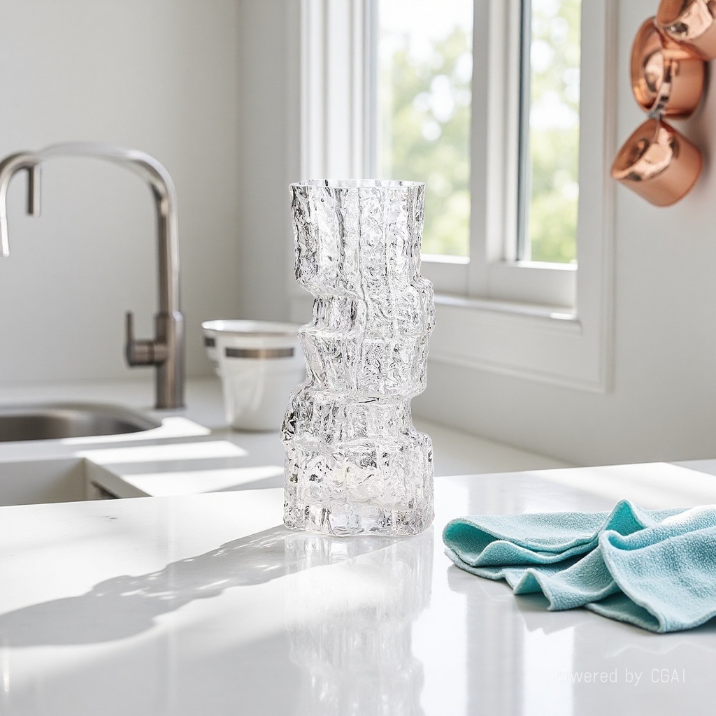 Nordic minimalist original color tree-patterned glass vase, living room dining table, dried flower arrangement, flower vases, home decoration glassware, glassware, glass vase, glass crystal glass