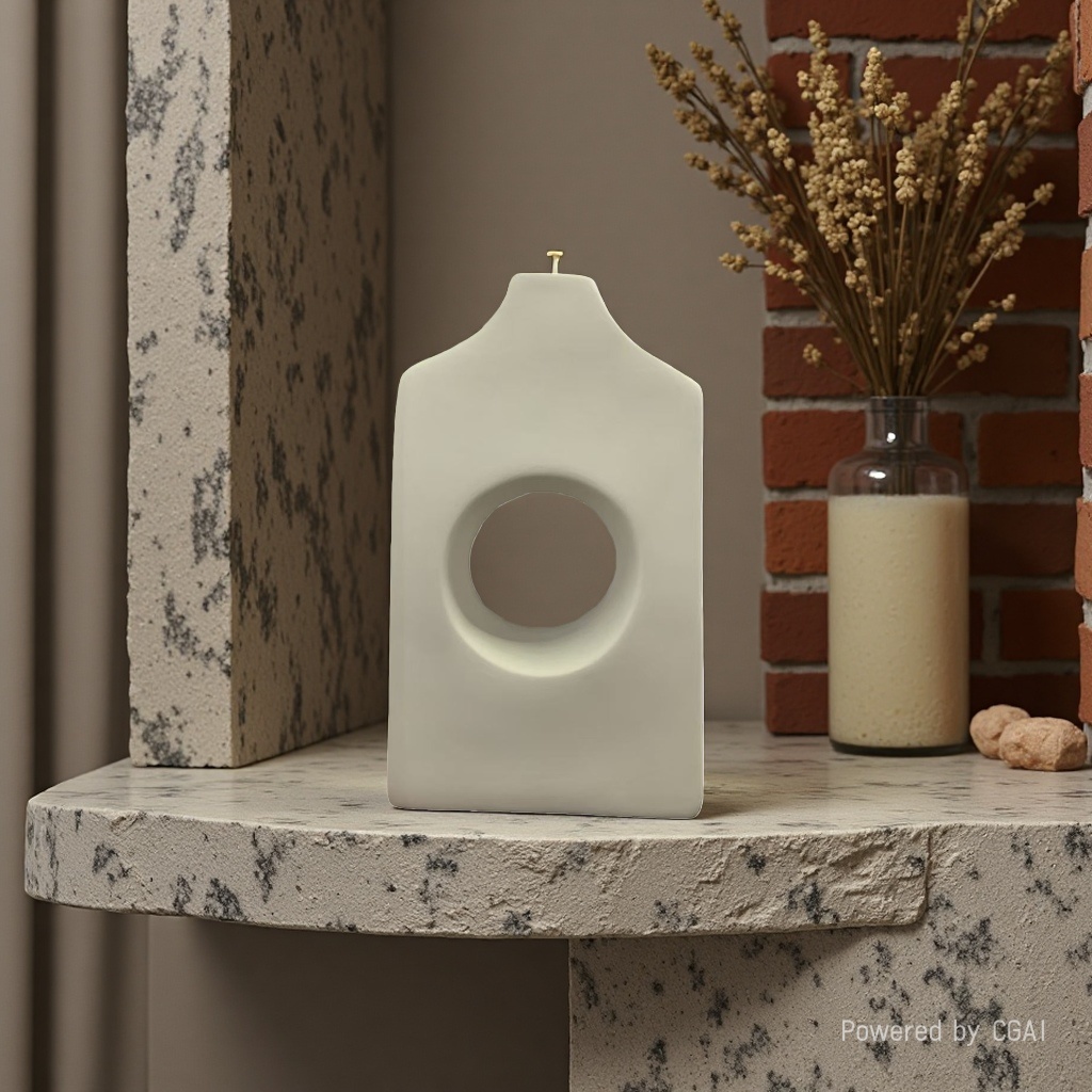2026 New creative ceramic round and square large plain white ceramic vase, decorative vase, round and square vase design, hotel living room and bedroom decoration vase, creative vase, ceramic vase, creative vase
