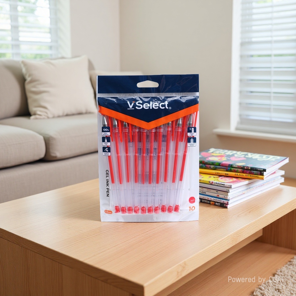 Red 0.5mm gel pens, 10 pieces per bag, exclusively for export. Minimum order quantity: one box Specification image