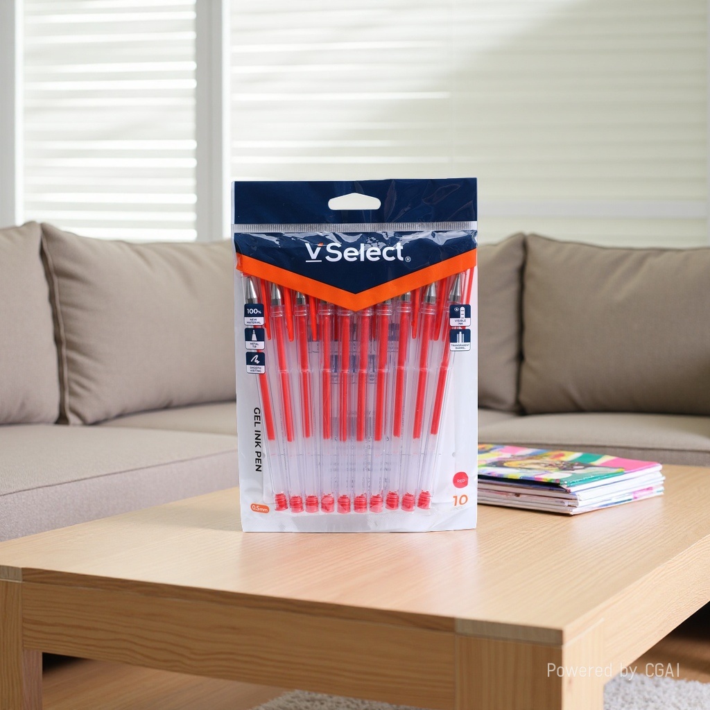 Red 0.5mm gel pens, 10 pieces per bag, exclusively for export. Minimum order quantity: one box details Picture