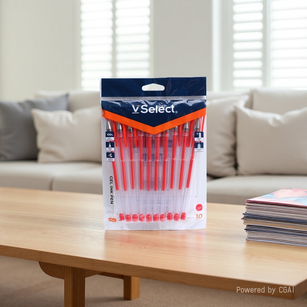 Red 0.5mm gel pens, 10 pieces per bag, exclusively for export. Minimum order quantity: one box Application Scenario
