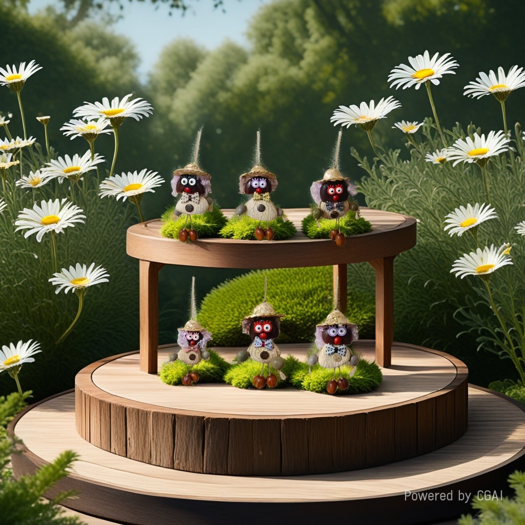 Hand-decorated hanging ornaments, dolls, figurines and dolls details Picture