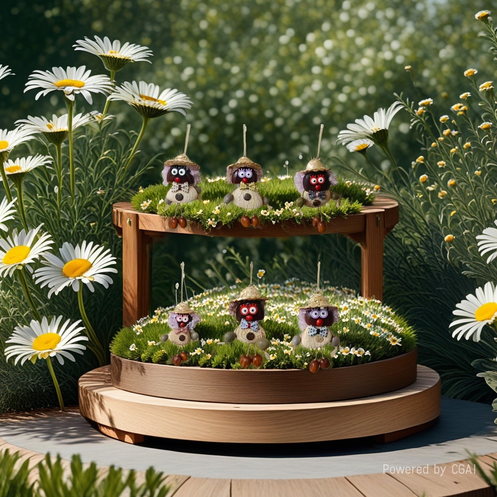 Hand-decorated hanging ornaments, dolls, figurines and dolls