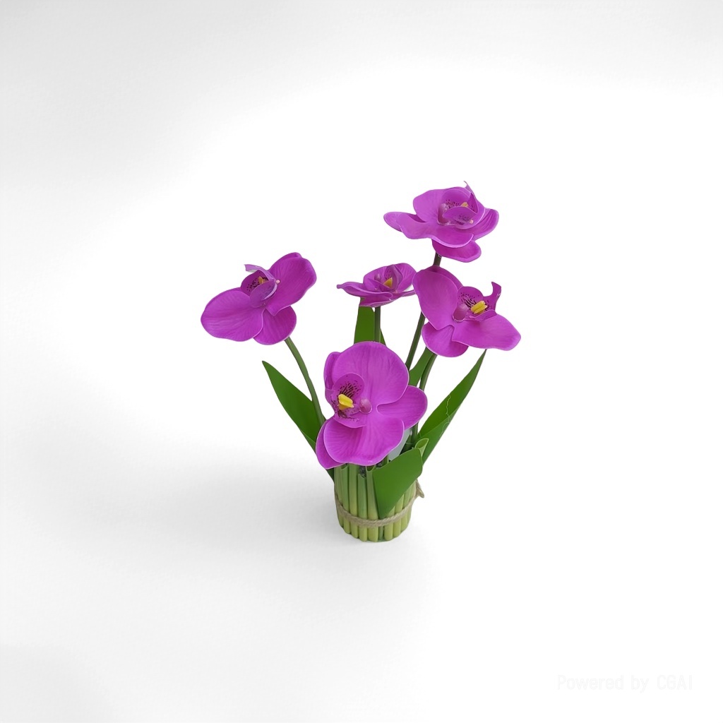 兰科植物紫色兰花花束植物盲盒小摆件装饰品绿植仿真树金钻水培花薄荷盆栽